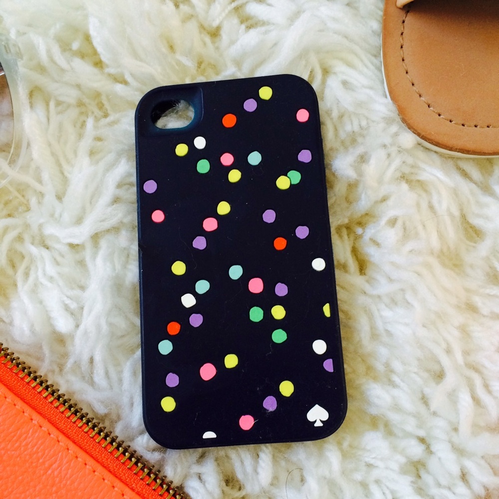 Kate Spade iPhone 4S Case Navy Confetti Polka Dot Silicone